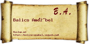 Balics Amábel névjegykártya